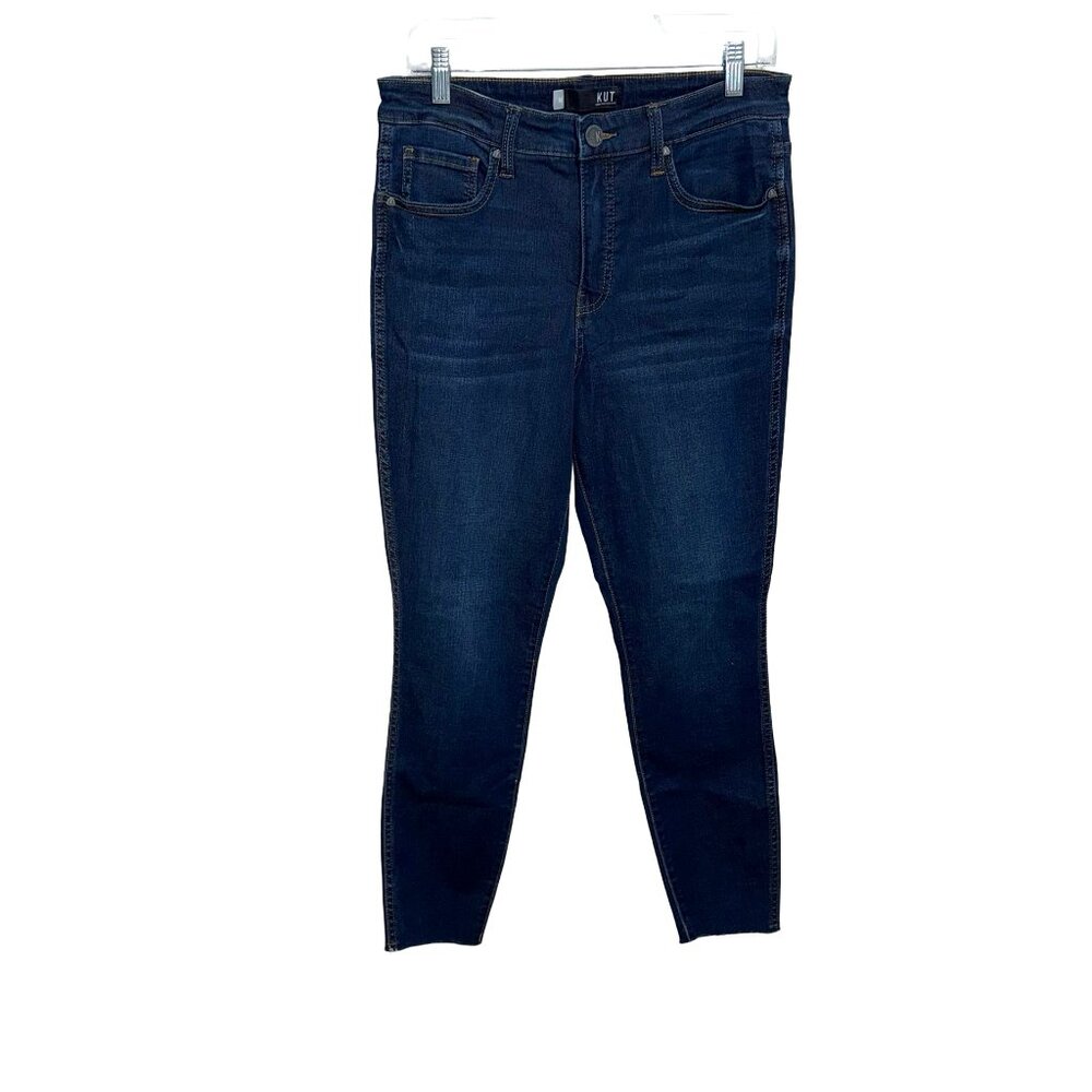Kut From The Kloth High Rise Connie Fab Ab Ankle Skinny Dark Wash Jeans Sz 10